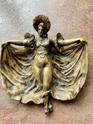 Antiek Art Nouveau Frans bronzen of messing vide-poche €80,0 beschikbaar voor biedingen