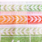 Drie vintage handdoeken/keukendoeken oranje groen, Verzamelen, Retro, Ophalen of Verzenden, Huis en Inrichting