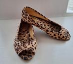 H&M panter print peeptoe ballerina, maat 40, Kleding | Dames, Schoenen, H&M, Bruin, Gedragen, Ballerina's