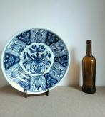 groot handbeschilderd antiek Delfts Blauw bord, Ø 36 cm, Antiek en Kunst, Ophalen