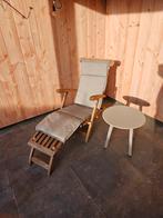 Teakhouten ligstoel inklapbaar, Ophalen, Teakhout, Inklapbaar