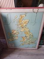 Schoolplaat landkaart Engeland Ierland, Ophalen of Verzenden, Aardrijkskunde