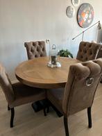 Eettafel + 4 stoelen, Huis en Inrichting, Ophalen, Zo goed als nieuw, 4 tot 6 stoelen
