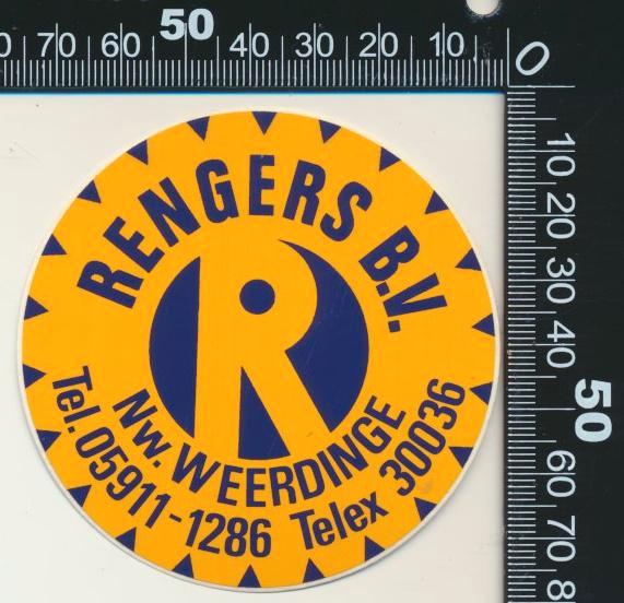 Sticker: Rengers Nieuw Weerdinge (2), Verzamelen, Stickers, Zo goed als nieuw, Bedrijf of Vereniging, Ophalen of Verzenden