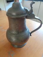 Antieke tinnen Kan met deksel. Hoog 26 cm., Antiek en Kunst, Ophalen