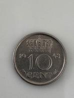 10 Cent 1948 - Koningin Wilhelmina Dubbeltje, Postzegels en Munten, Munten | Nederland, Ophalen of Verzenden, Koningin Wilhelmina