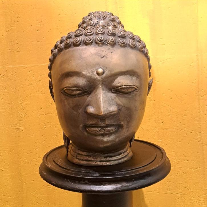 Boeddha hoofd sculptuur, 31 cm hoog, Antiek en Kunst, Kunst | Beelden en Houtsnijwerken, Ophalen of Verzenden