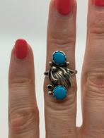 V291 Prachtige zilveren Navajo ring maat 16,25, Ophalen of Verzenden, Kleiner dan 17, X, Met edelsteen