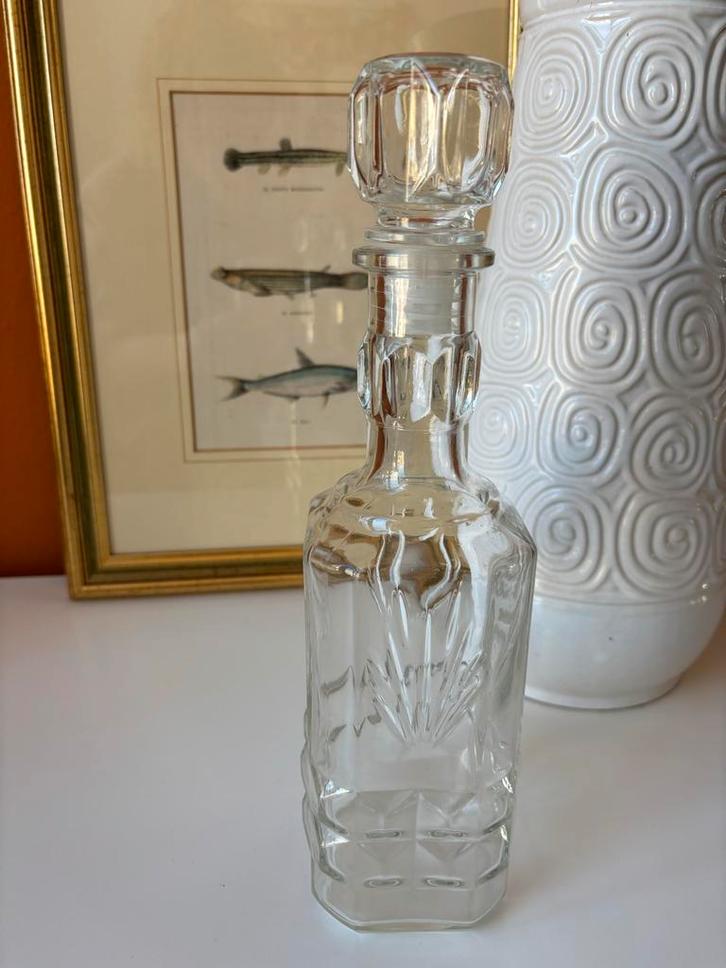 Vintage glazen karaf met stop, Antiek en Kunst, Antiek | Glas en Kristal, Ophalen of Verzenden