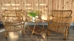 Vintage Rohe Noordwolde bamboe set compleet, Overige materialen, Bijzettafel, Zo goed als nieuw, Loungeset