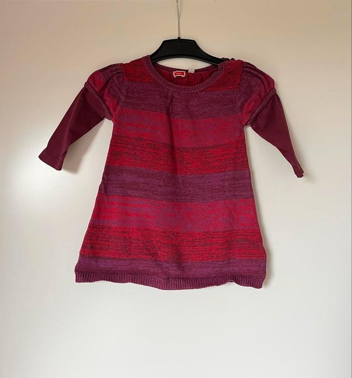 Meerkleurige jurk lange mouw, maat 80 (12-18 maand) van Mexx, Kinderen en Baby's, Babykleding | Maat 80, Zo goed als nieuw, Meisje