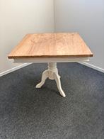 Klassiek massief houten / eiken bijzettafel, Gebruikt, Vierkant, Klassiek, landelijk, 55 tot 75 cm