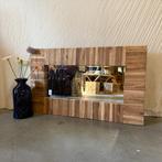 Spiegel (facet)– massief teak lijst - 135 x 80 cm -TTM Wonen, Huis en Inrichting, Woonaccessoires | Spiegels, 100 tot 150 cm, Nieuw