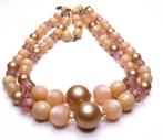 Vintage collier, tweerijig, Verzenden, Zo goed als nieuw, Beige, Overige materialen