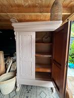 Zachtroze / beige Biedermeier kast vintage slaapkamerkast, Ophalen