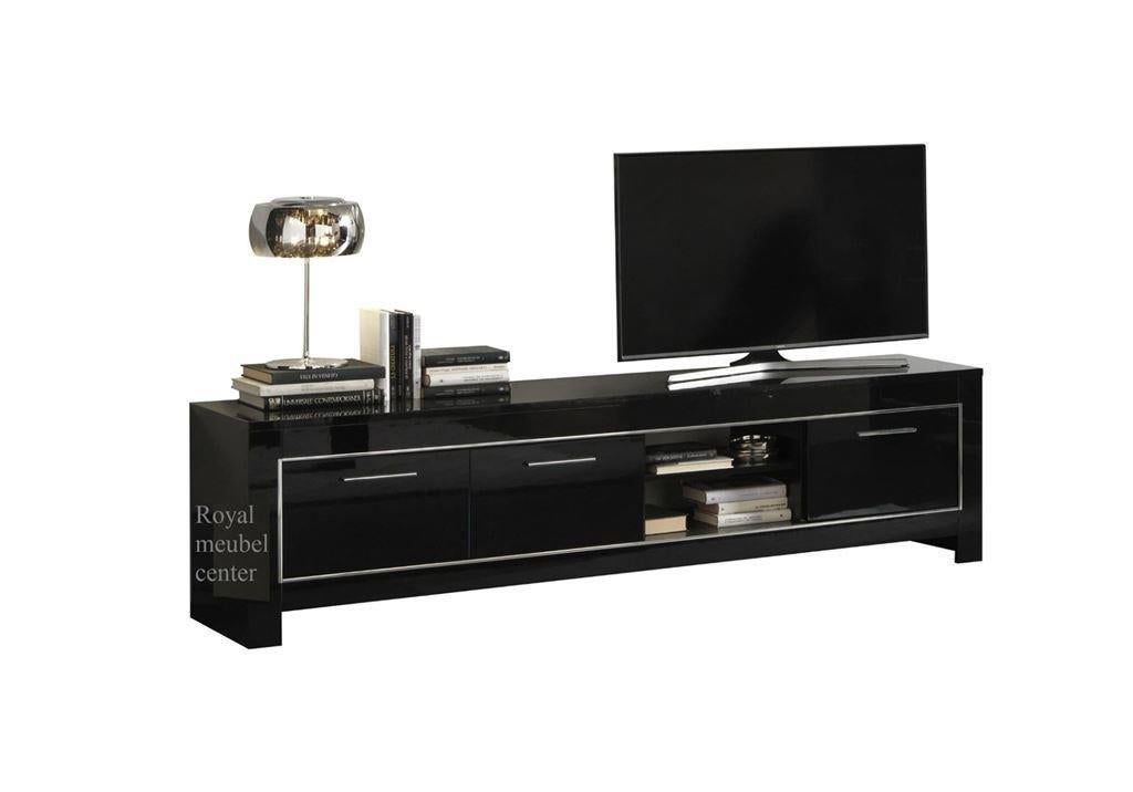 TV meubel Mona hoogglans wit zwart207 cm AANBIEDING!-, Huis en Inrichting, Kasten | Televisiemeubels, 150 tot 200 cm, Nieuw, Ophalen of Verzenden