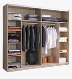 Schuifdeurkast Calia 245x218 Hoogglans wit, Ophalen, Kunststof, 200 cm of meer, Nieuw