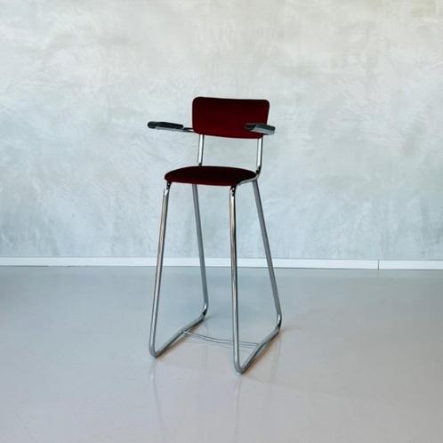 Gispen werkstoel vintage atelier kruk stoel jaren 40 barkruk, Huis en Inrichting, Barkrukken, Gebruikt, 60 tot 90 cm, Metaal, 1 kruk