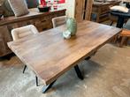 Magazijn leegverkoop eettafel mangohout matrix zwart actie, Nieuw, Ophalen of Verzenden, Info@wkhome.nl, Argonweg 20 Amersfoort