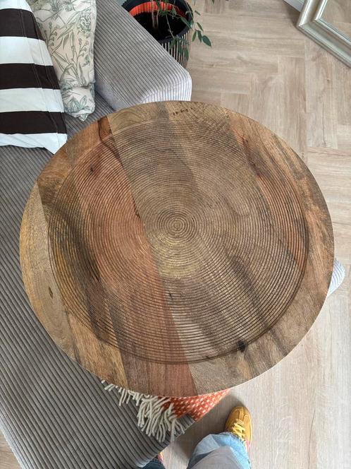 Zuiver Bijzettafel Hout Rond, Huis en Inrichting, Tafels | Bijzettafels, Gebruikt, Rond, Minder dan 45 cm, Minder dan 55 cm, Hout