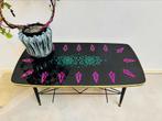 Vintage / Retro salontafel met glazen blad, Ophalen, Zo goed als nieuw, Glas