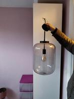 Hanglamp grijs getint glas MET gloeilamp, Ophalen, Modern, Minder dan 50 cm, Glas