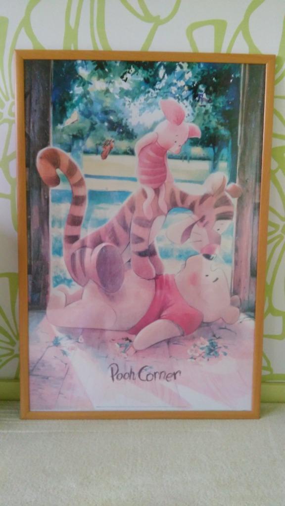3 Disney posters in mooie lijst, Verzamelen, Disney, Zo goed als nieuw, Plaatje of Poster, Winnie de Poeh of vrienden, Ophalen