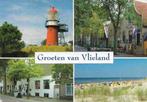 Ansichtkaart	Vlieland	4-luik	Vuurtoren, Verzenden, 1980 tot heden, Gelopen, Waddeneilanden