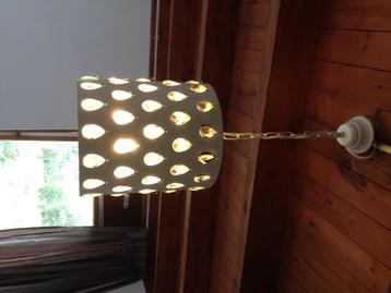 Hanglamp metaal whitewash met glazen kralen 22cm beschikbaar voor biedingen