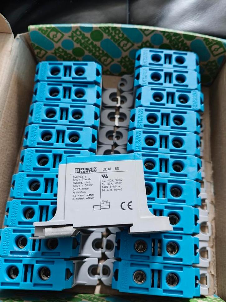20 stuks Phoenix contact Ubal 50 Doorgangsklem Schroefklem, Hobby en Vrije tijd, Elektronica-componenten, Nieuw, Ophalen of Verzenden