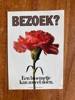Sticker. Bezoek? Een bloemetje kan zoveel doen. Anjer., Verzamelen, Ophalen of Verzenden, Dier en Natuur