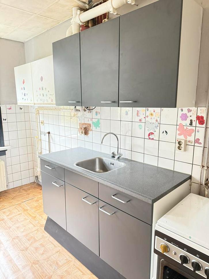 Bruynzeel Keukenblok 150cm - Grijs, Huis en Inrichting, Keuken | Complete keukens, Gebruikt, Enkelwandige keuken, Grijs, Kunststof