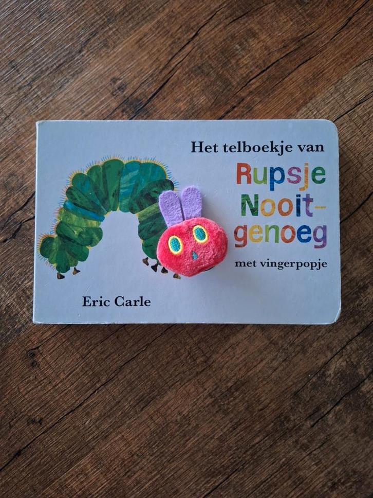 Eric Carle - het telboekje van Rupsje Nooitgenoeg, Boeken, Kinderboeken | Baby's en Peuters, Zo goed als nieuw, 2 tot 3 jaar, Uitklap-, Voel- of Ontdekboek