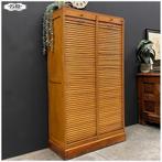 Oude dubbele roldeurkast kast archiefkast Boekenkast, Ophalen, Gebruikt, Vintage, 50 tot 100 cm