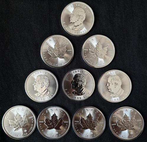 10x 1 oz Maple Leaf Zilver Munten 2025, Postzegels en Munten, Edelmetalen en Baren, Zilver, Ophalen of Verzenden