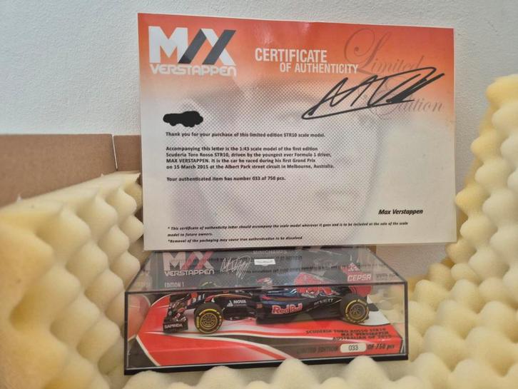 Max verstappen 1:43 toro rosso str10 Australië 2015 EDITIE 1, Hobby en Vrije tijd, Modelauto's | 1:43, Nieuw, Auto, MiniChamps