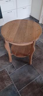 Antieke eiken vintage plantentafel bijzettafel of salontafel, Huis en Inrichting, Ophalen, Minder dan 55 cm, Gebruikt, Rond