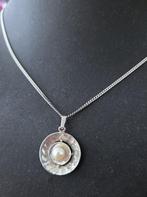 Zilveren (925) GEHAMERDE hanger PAREL + zilveren 925 ketting, Sieraden, Tassen en Uiterlijk, Kettingen, Ophalen, Met hanger, Zo goed als nieuw