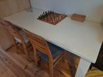 Lundia Tafel + 4 Grenen Stoelen - 175x76cm, Ophalen, Gebruikt, Bruin, Scandinavisch