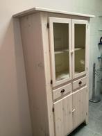 Wit buffetkastje met glasdeuren, Antiek en Kunst, Antiek | Meubels | Kasten, Ophalen