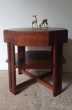 Prachtig antiek tafeltje A'damse school 8 hoekig eiken, Huis en Inrichting, Tafels | Sidetables, 50 tot 100 cm, Rond, Ophalen of Verzenden