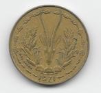 West-Afrikaanse Staten 10 francs 1971  KM# 1a, Postzegels en Munten, Munten | Afrika, Losse munt, Overige landen, Verzenden