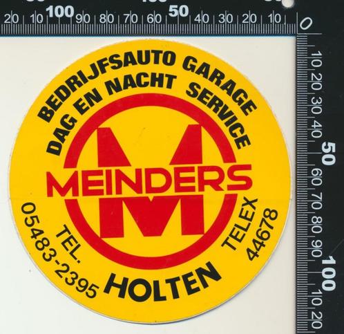 Sticker: Meinders Bedrijfsauto Garagae - Holten, Verzamelen, Stickers, Zo goed als nieuw, Bedrijf of Vereniging, Ophalen of Verzenden