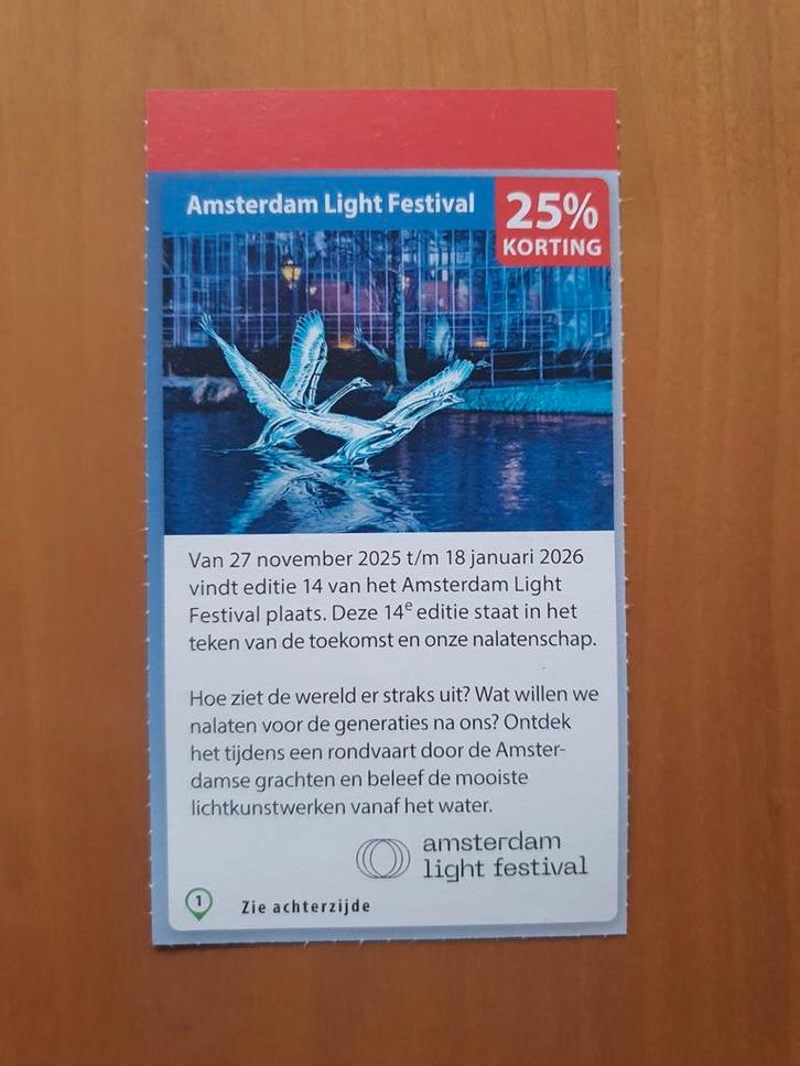 Amsterdam Light Festival 25% korting maximaal 5 personen, Tickets en Kaartjes, Kortingen en Cadeaubonnen, Drie personen of meer