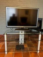 TV en Audio-meubel. Glas met Alu-poten, Audio, Tv en Foto, Overige Audio, Tv en Foto, Zo goed als nieuw, Ophalen