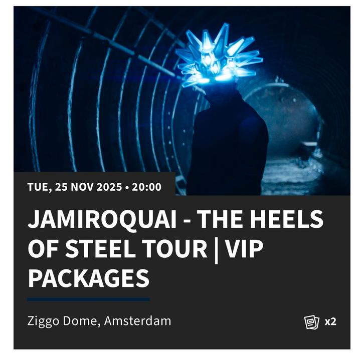Jamiroquai VIP 2 First Entry Package ) – 25 november 2025, Tickets en Kaartjes, Concerten | Overige, Twee personen, November