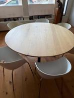 Grote ronde massief houten eet- of vergader tafel gave staat, Huis en Inrichting, Ophalen, Zo goed als nieuw, Rond, 150 tot 200 cm