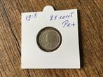 Munt 1928 25 cent Nederland Wilhelmina zilver pr +, Ophalen of Verzenden, Koningin Wilhelmina, 25 cent, Zilver