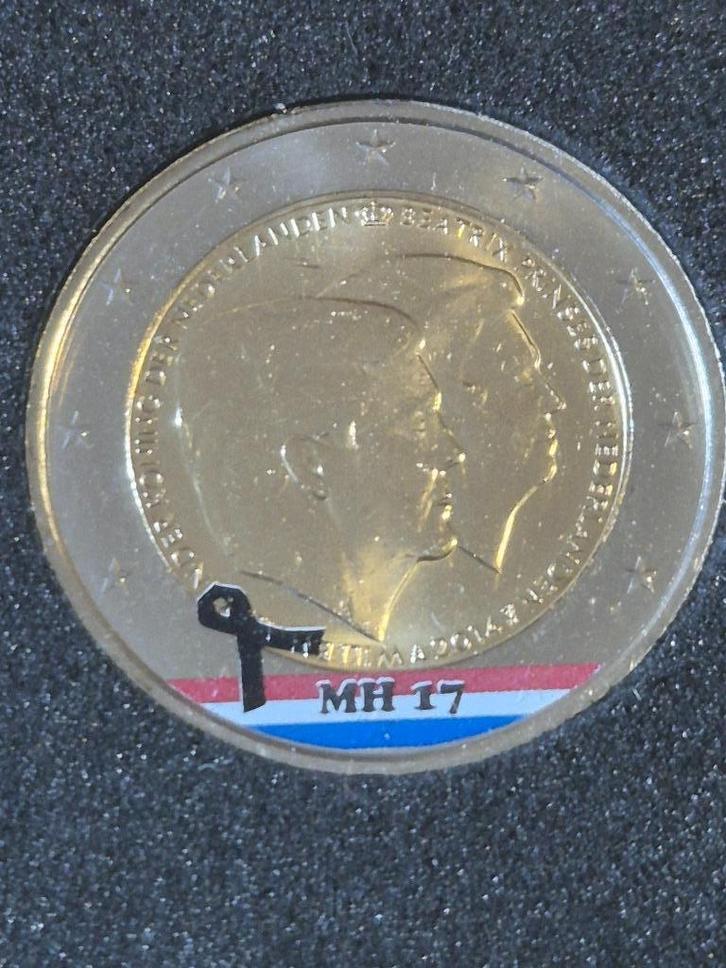 Nederland 2 Euro "Dubbelportret" 2014 "Colored MH17 Editon", Postzegels en Munten, Munten | Nederland, Losse munt, Euro's, Koningin Beatrix