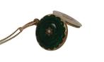 Foto medaillon antiek 14k goud ketting hanger emaille parel